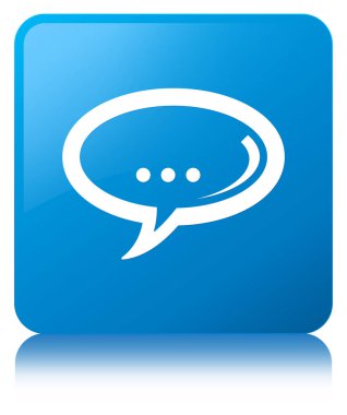 Sohbet simgesi mavi mavi kare düğme