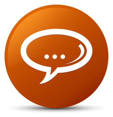 Sohbet simgesi kahverengi yuvarlak düğmesi