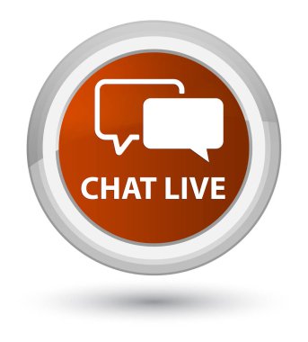 Sohbet canlı ana kahverengi yuvarlak düğmesi