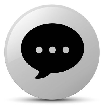 Sohbet simgesi Beyaz yuvarlak düğmesi