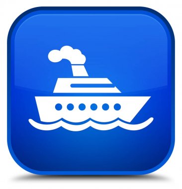 Cruise gemi kutsal kişilerin resmi özel mavi kare düğme