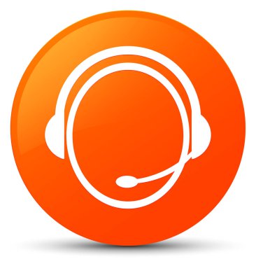 Müşteri bakım hizmeti simge turuncu yuvarlak düğmesi