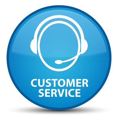 Müşteri hizmeti (müşteri bakım simgesi) özel mavi mavi yuvarlak BÜ