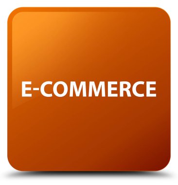 E-ticaret kahverengi kare düğme