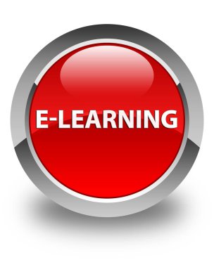 E-öğrenme parlak kırmızı yuvarlak düğme
