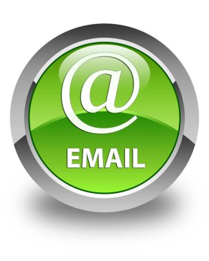 E-posta (adresi simgesi) parlak yeşil yuvarlak düğme