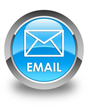 E-posta parlak mavi mavi yuvarlak düğme