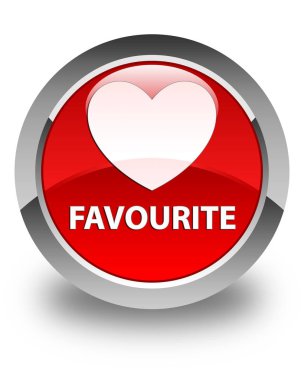 Favori (kalp simgesi) parlak kırmızı yuvarlak düğmesi