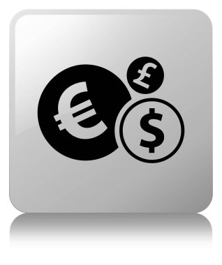 Finans simgesi Beyaz kare düğme