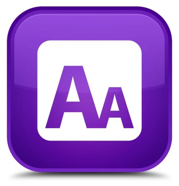 Yazı tipi boyutu kutusunu kutsal kişilerin resmi özel mor kare düğme