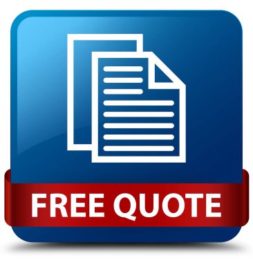 Ücretsiz fiyat teklifi mavi kare düğme kırmızı kurdele orta