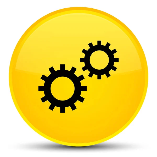 Icona di processo speciale pulsante rotondo giallo — Foto Stock