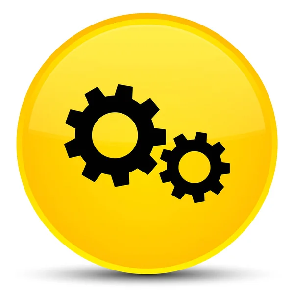 Διαδικασία ειδικό κίτρινο στρογγυλό κουμπί εικονίδιο — Φωτογραφία Αρχείου