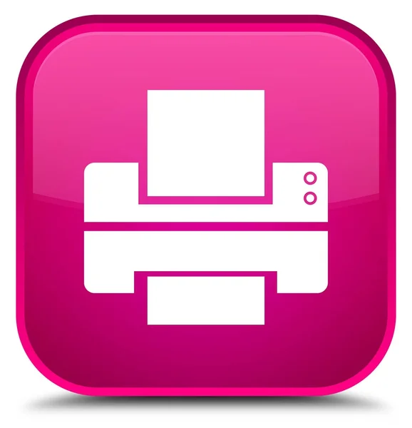 Druckersymbol spezielle rosa quadratische Taste — Stockfoto