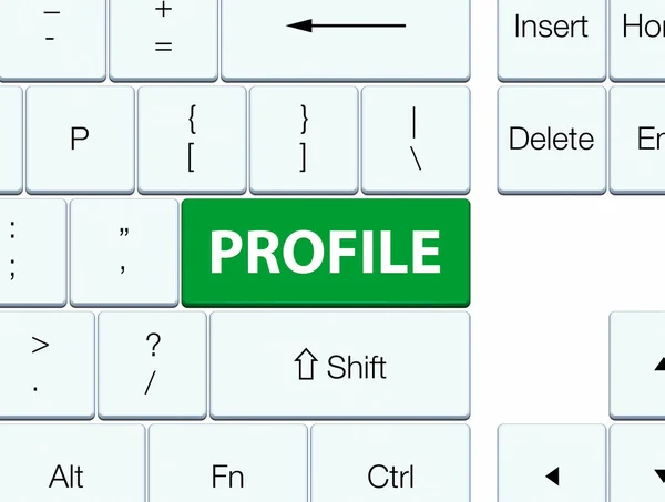 Tlačítko zelené klávesnice profil — Stock fotografie
