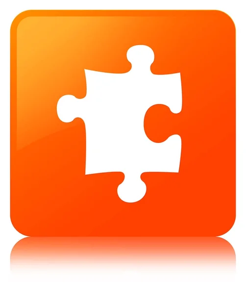 Puzzle ikon a narancssárga négyzet gomb — Stock Fotó