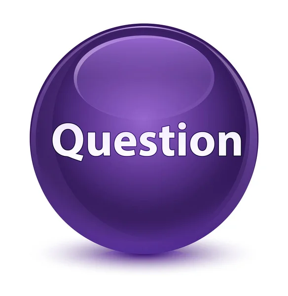 Question glassy purple round button — Stock Photo, Image