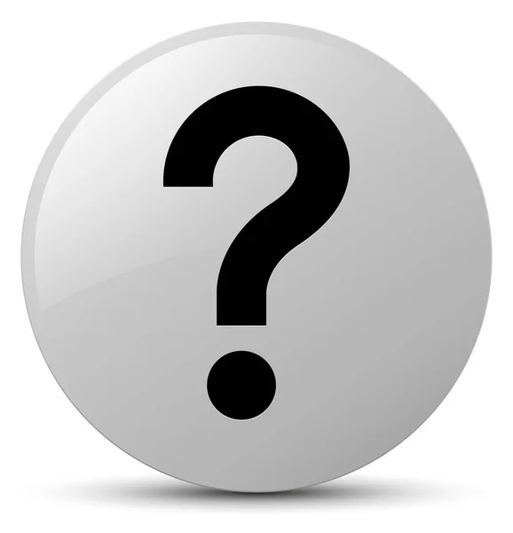Frågetecken ikonen vit rund knapp — Stockfoto