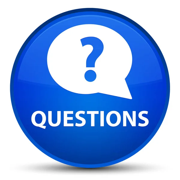 Kérdések (szövegbuborék-ikon) speciális kék kerek gomb — Stock Fotó