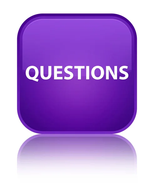 Questions bouton carré violet spécial — Photo