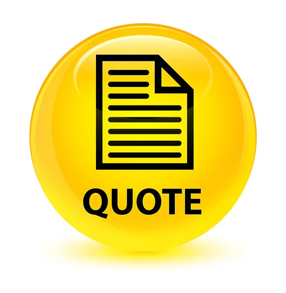 Quote (page icon) glassy yellow round button