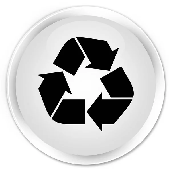 Recycle icon premium white round button — Stock Photo, Image