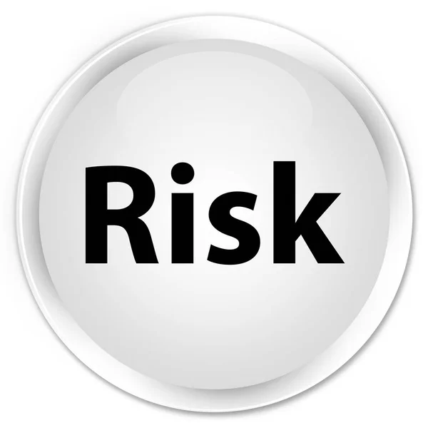 Risk primi beyaz yuvarlak düğmesi — Stok fotoğraf