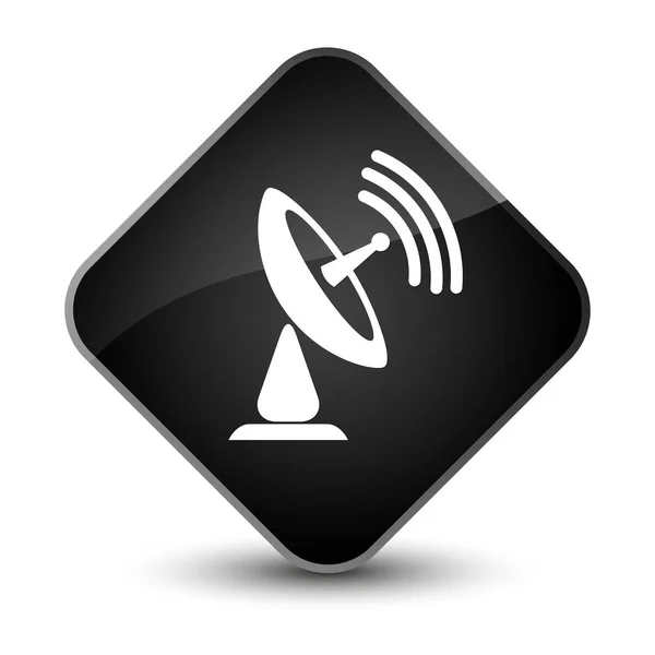 Satellite dish icon elegant black diamond button — Stock Photo, Image