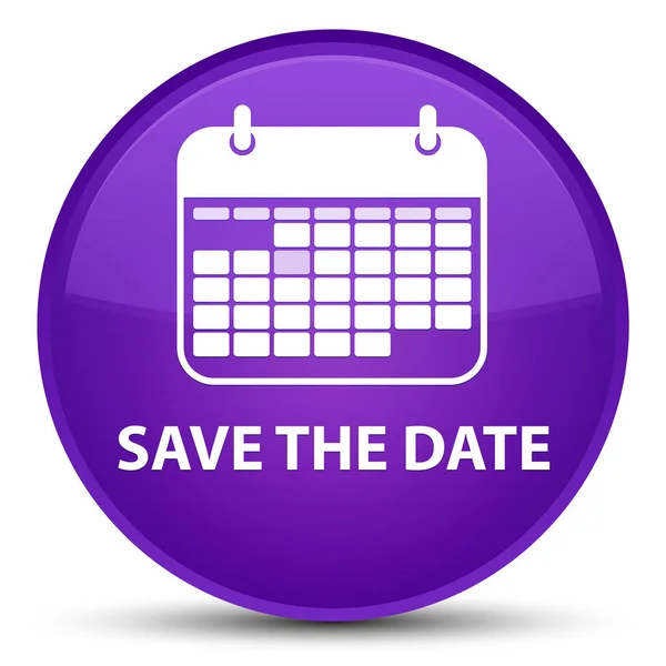 Save the date special purple round button — Stock Photo, Image