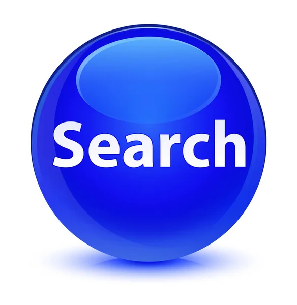 Search glassy blue round button — Stock Photo, Image