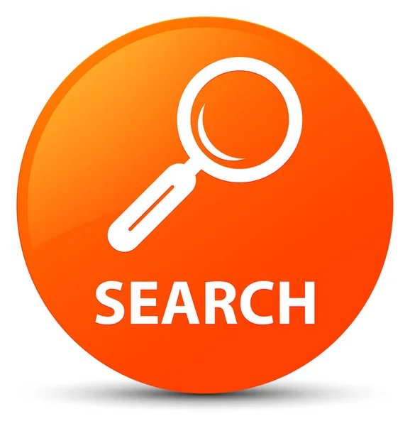 Search orange round button — Stock Photo, Image
