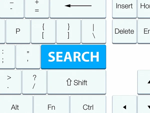 搜索青色蓝色键盘按钮 — 图库照片