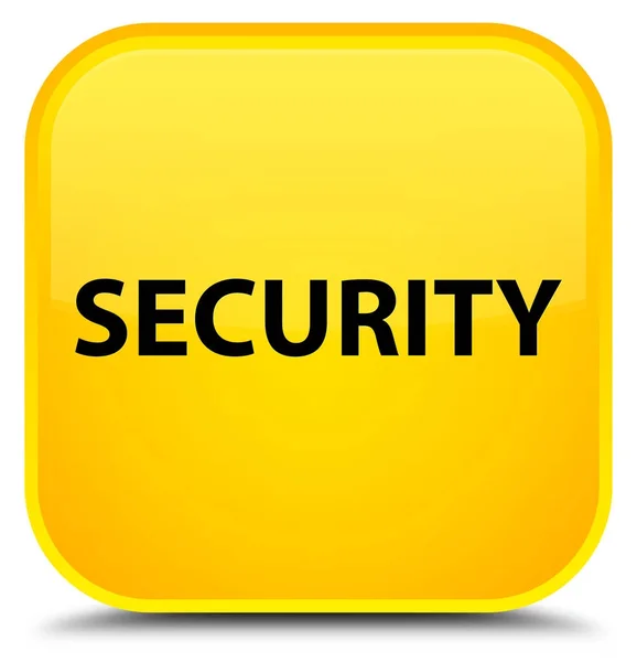セキュリティ特別な黄色の正方形ボタン — ストック写真