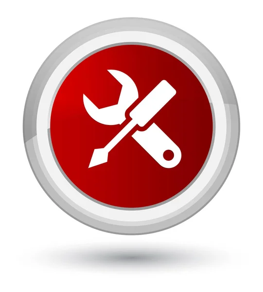 Settings icon prime red round button — Stock Photo, Image