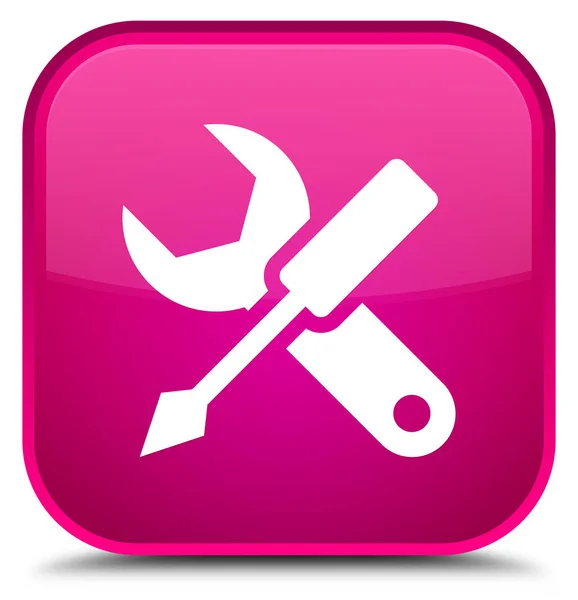 Configuración icono especial rosa botón cuadrado — Foto de Stock