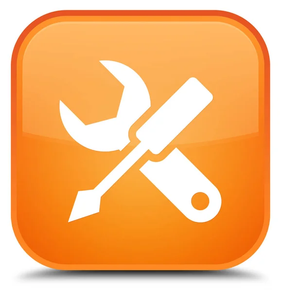 Settings icon special orange square button — Stock Photo, Image