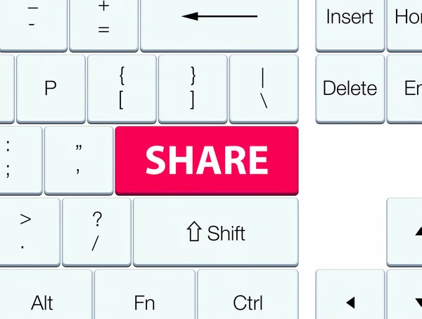Compartilhar botão teclado rosa — Fotografia de Stock