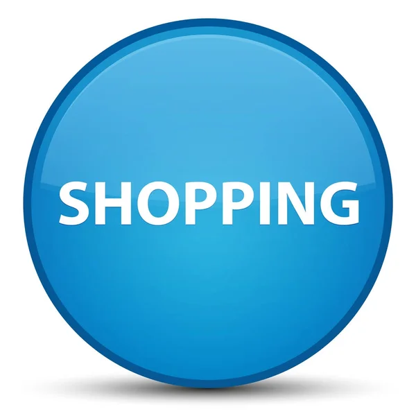 Speciale cyaan blauw ronde knop winkelen — Stockfoto