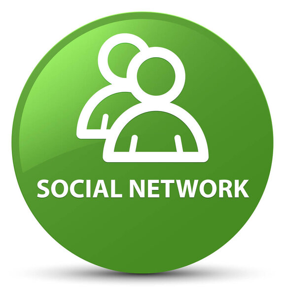 Social network (group icon) soft green round button