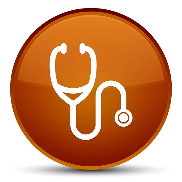 Stethoscoop speciale bruin ronde knoop van het pictogram — Stockfoto