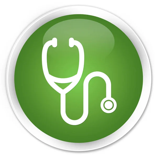 Stethoscope icon premium soft green round button — Stock Photo, Image