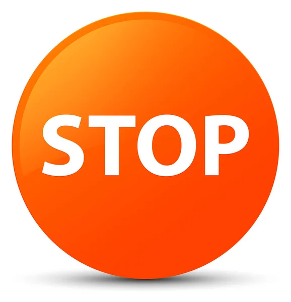 オレンジ色の丸いボタンを停止します。 — ストック写真