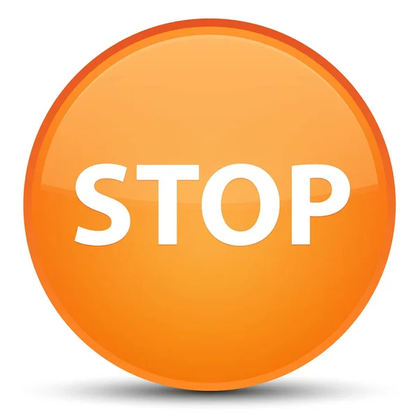 特別なオレンジ色の丸いボタンを停止します。 — ストック写真