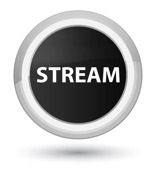 Stream botão redondo preto principal — Fotografia de Stock