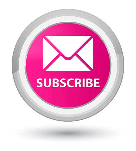 (Εικονίδιο ηλεκτρονικού ταχυδρομείου) προνομιακή ροζ στρογγυλό κουμπί εγγραφής — Φωτογραφία Αρχείου