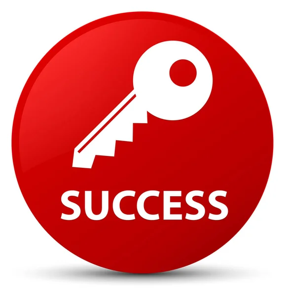Başarı (anahtar simgesi) kırmızı yuvarlak düğmesi — Stok fotoğraf