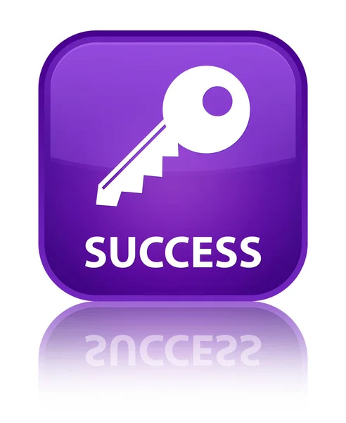 Success (key icon) special purple square button — Stock Photo, Image