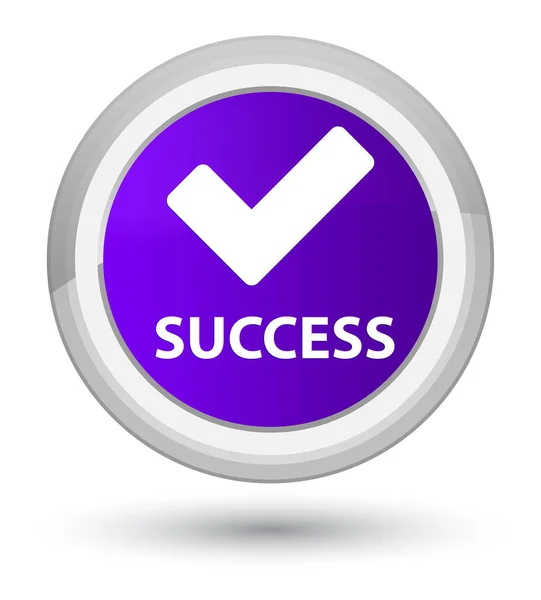 Успіх (перевірена піктограма) кнопка простого фіолетового круглого — стокове фото