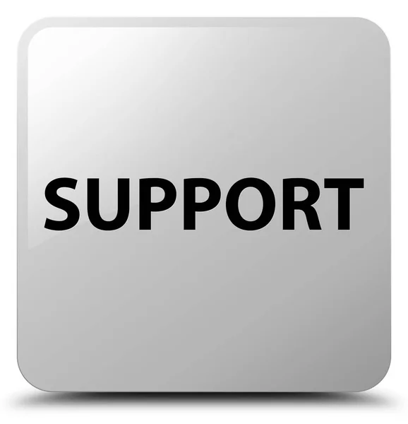 Support white square button — Stock Photo, Image