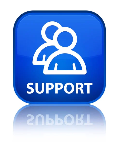 Support (group icon) special blue square button — Stock Photo, Image